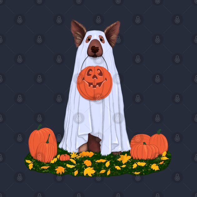 I am just here for the treats - funny Halloween illustration by illograph