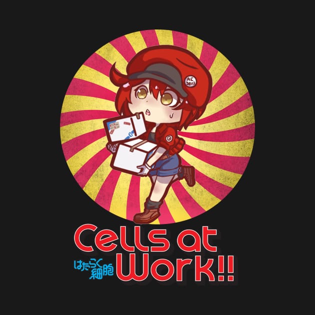 Retro Art Red Blood Cell Japanese Anime by QuickMart