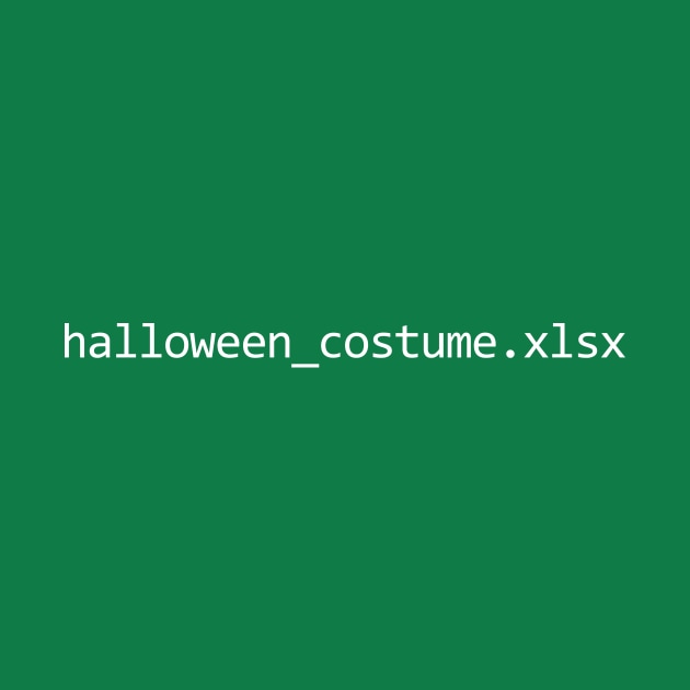 Halloween Costume Excel/Spreadsheet File (White) Halloween TShirt