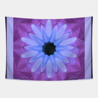 Abstract Blue Daisy Tapestry