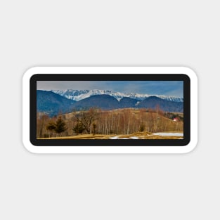 Mountain range and trees Magnet