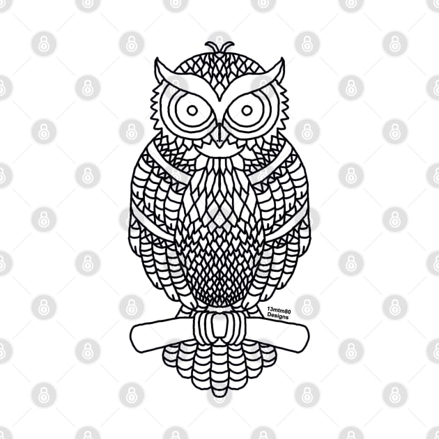 Owl Outline (black) by 13mtm80-Designs