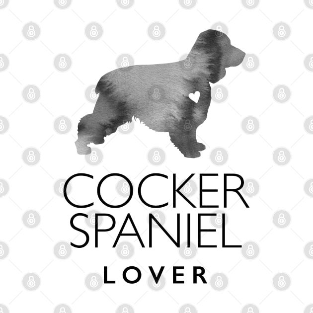 Cocker Spaniel Dog Lover Gift - Ink Effect Silhouette by Elsie Bee Designs