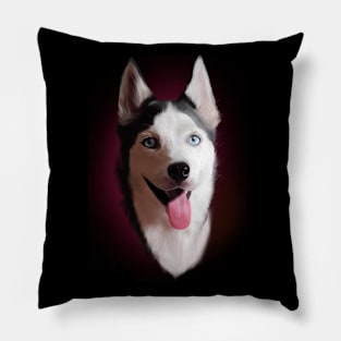 Husky Portrait. Pillow