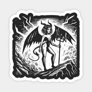 Retro Devil Girl Magnet