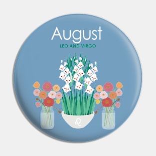 August Birth Flowers Pin