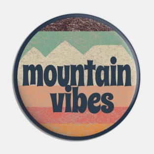 Mountain Vibes Retro Striped Texture Pin