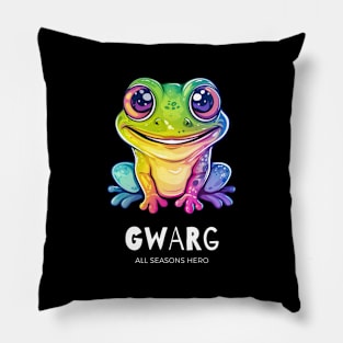 Funny outfit for know-it-all, frog, toad, gift "GWARG" Pillow