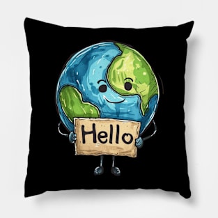 Earth hello Pillow