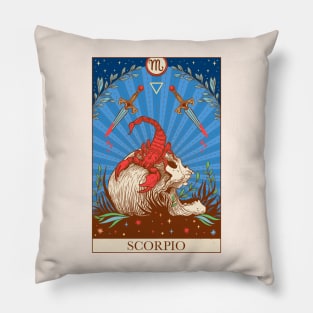 Zodiac sign tarot card Scorpio Pillow