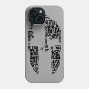 Spartan Helm word cloud Phone Case