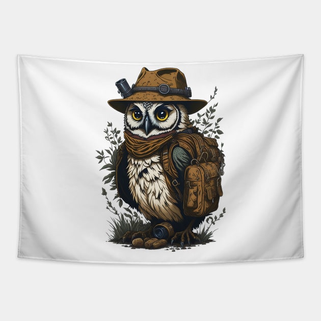 Owl Explorer Tapestry by SergioCoelho_Arts