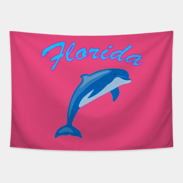 Florida Blue Dolphin Tapestry by letnothingstopyou