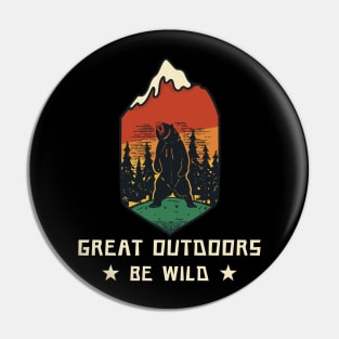 Outdoors Be Wild Pin