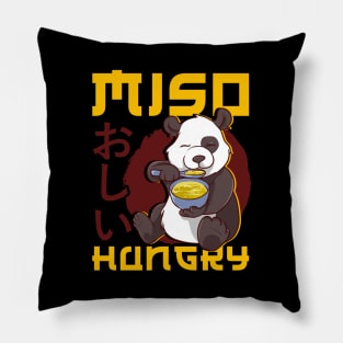 Cute Anime Panda Bear Miso Hungry Pun Kawaii Pillow