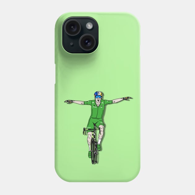 Wout Van Aert Tour de France 2022 - Green jersey champion Phone Case by p3p3ncil