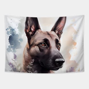 Belgian Malinois Dog Watercolor Tapestry