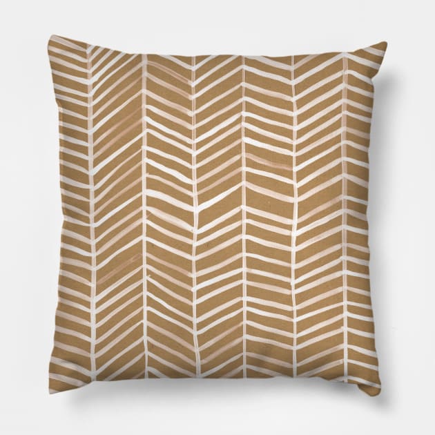 Herringbone Kraft Pillow by CatCoq