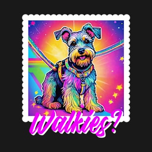 Miniature Schnauzer Dog Walkies Bright Rainbow Puppy Mama T-Shirt