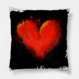 Grunge Red Heart Pillow