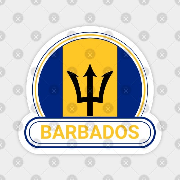Barbados Country Badge - Barbados Flag Magnet by Yesteeyear