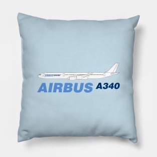 Airbus A340 Line Drawing Pillow