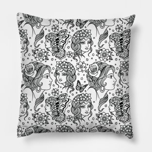 Tattoo Ladies pattern Pillow