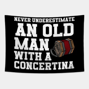 Never Underestimate An Old Man With A Concertina Tapestry