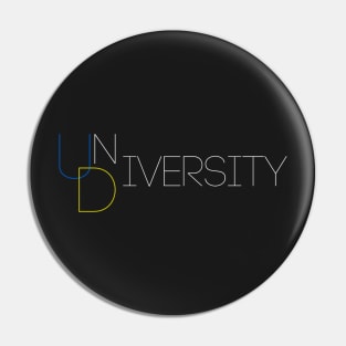 University, Diversity, UD (White) Pin