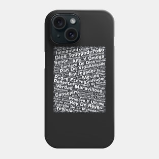 Names of Jesus Word Cloud Spanish Phone Case