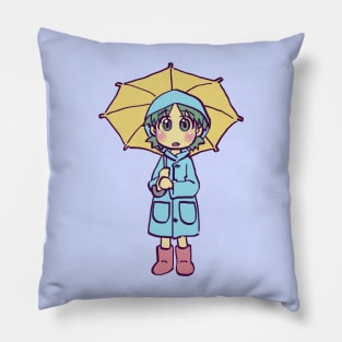 rainy season yotsuba in raincoat Pillow