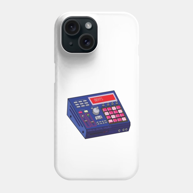 Beat Maker (Royal Night + Crimson Colorway) Analog / Music Phone Case by Analog Digital Visuals