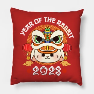 Dabbing Rabbit Yin Yan Zodiac Chinese New Year Rabbit 2023 Pillow