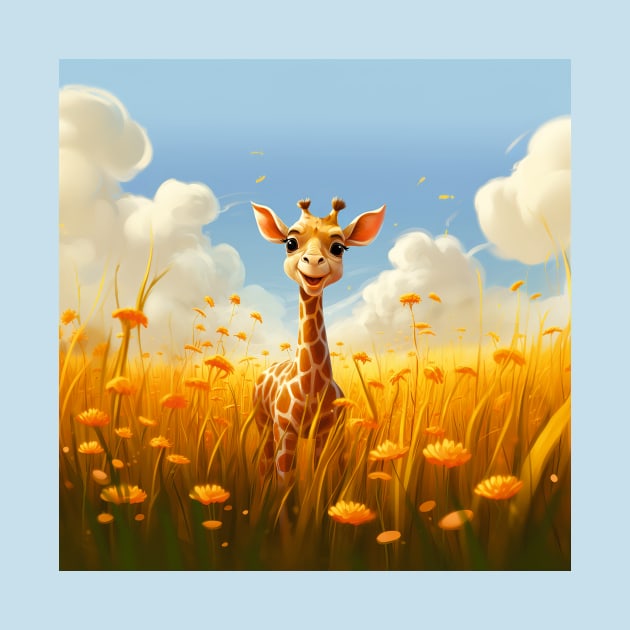 Cute baby giraffe by Geminiartstudio