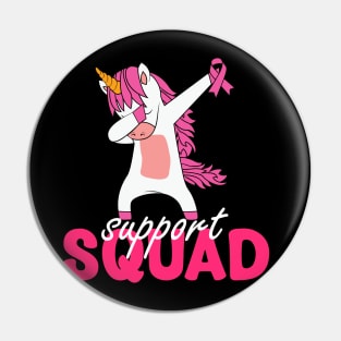 Breast Cancer Awareness Shirt For Women unicorn Support Squad Pin