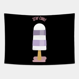 Stay cool violet and white popsicle Tapestry