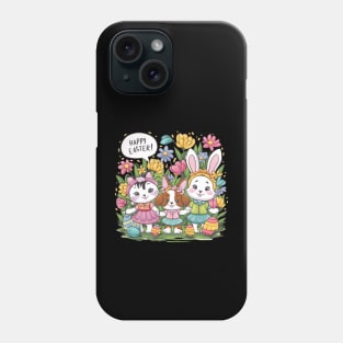 Happy Easter Bunny And Cat And Dog Mom Dad Boys Girls kids Phone Case