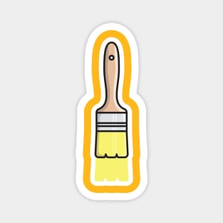 Paint Brush Sticker design vector illustration. Painting working tool equipment icon concept. Paint Brush sticker vector design with shadow. Magnet