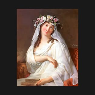 A Vestal Virgin Crowned With Flowers by Jacques-Louis David T-Shirt