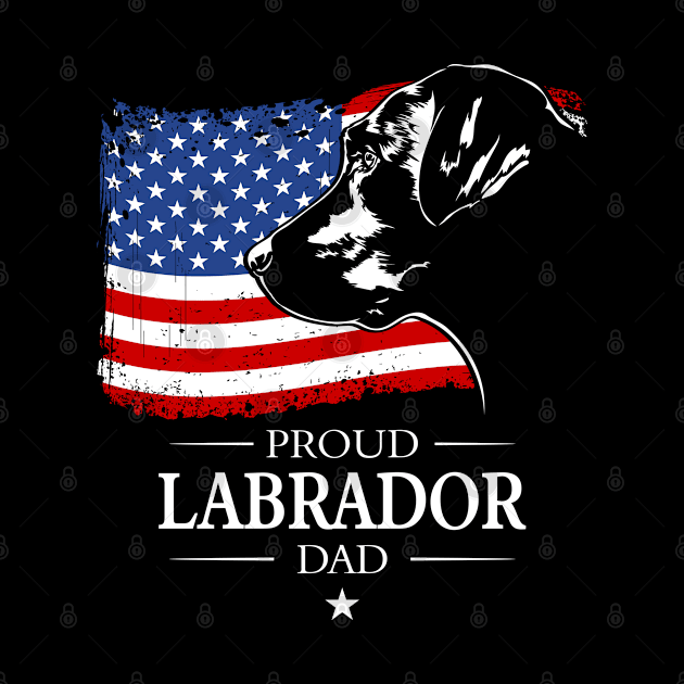 Proud Labrador Dad American Flag patriotic dog by wilsigns