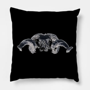 Ram Skull Dark Pillow