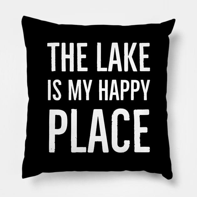 The Lake Is My Happy Place Pillow by Suzhi Q