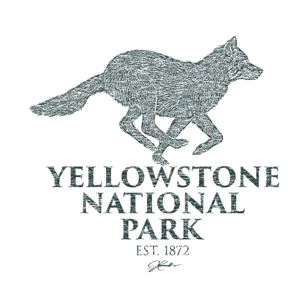 Yellowstone National Park Running Wolf by jcombs