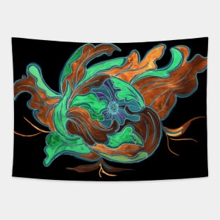 Abstract Bronze Orchid Tapestry