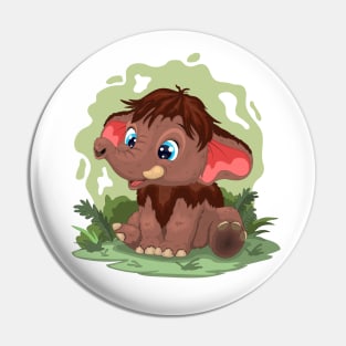 Cute Cartoon Mammoth. Pin