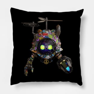 Graffiti Flying Robot Pillow