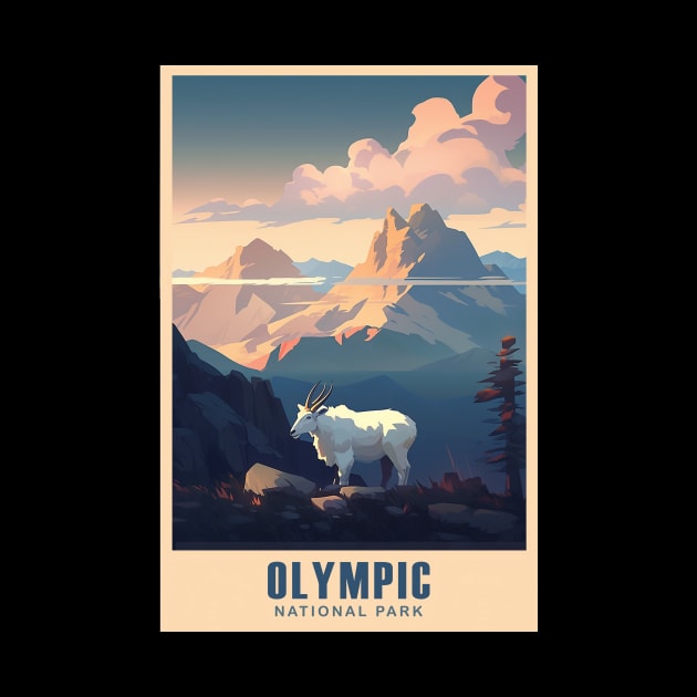 Olympic National Park Travel Poster by GreenMary Design