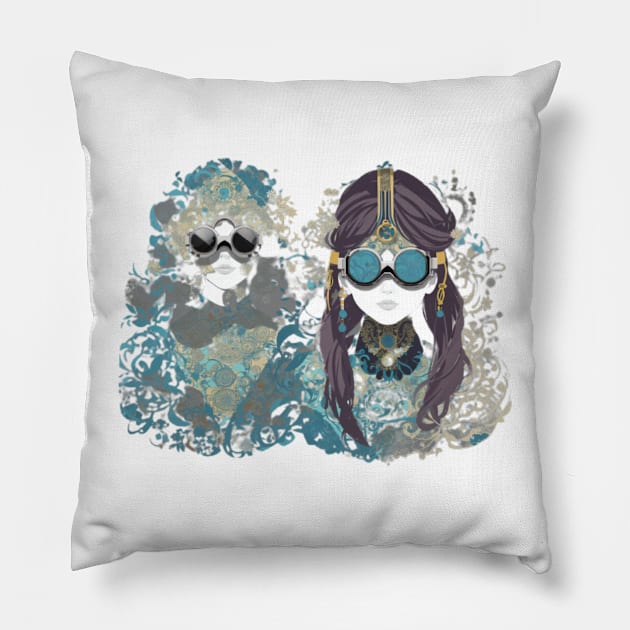 Beautiful girl with glasses Pillow by FASHION FIT