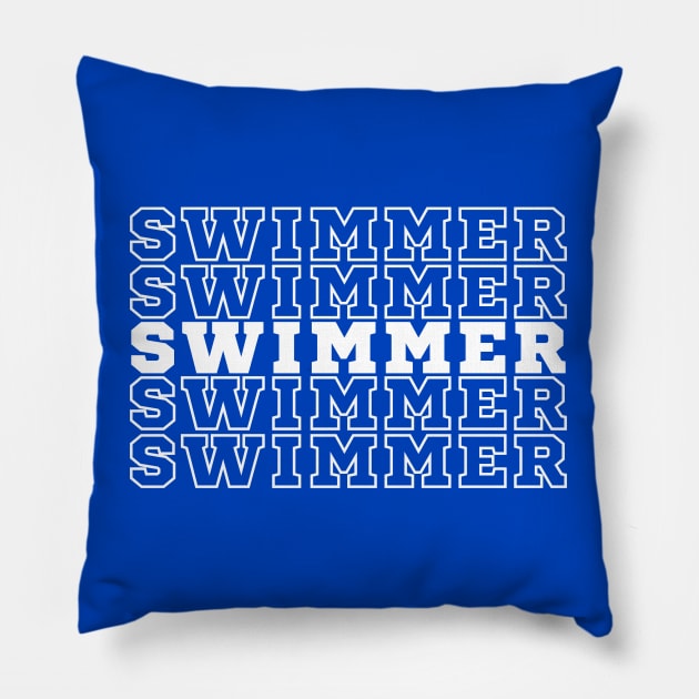 Swimmer. Pillow by CityTeeDesigns