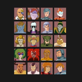 SilverHawks Characters. Quicksilver, Steelheart, Steelwill, Mon*Star, Hardware, Timestopper, Yes-Man, Smiley and many more! T-Shirt